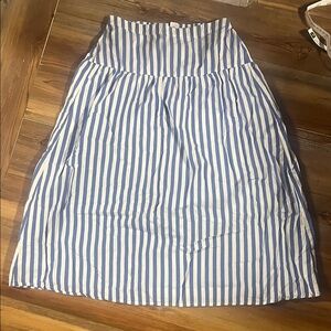 Old Navy Blue and White Striped A-Line Skirt